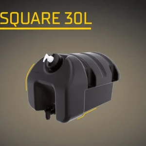 Disponibil imediat Rezervor apa negru 30 L, cu recipient de sapun