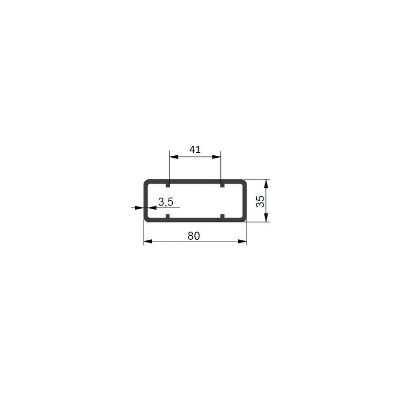 Ofertă de sezon PROFIL DE STALP 80×35 ANOD ALU L-2550mm