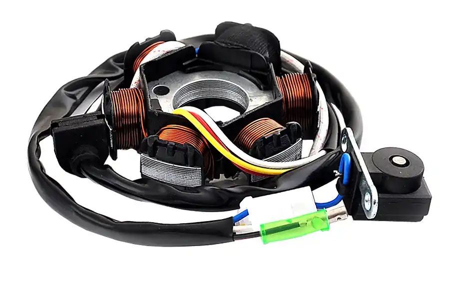 Retur gratuit Stator Peugeot Buxy/Speedfight/GY6 50-80cc, 4T-motor orizontal (6 bobine+senzor scanteie)
