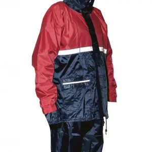 Costum protectie ploaie albastru-rosu Preferatul clienților