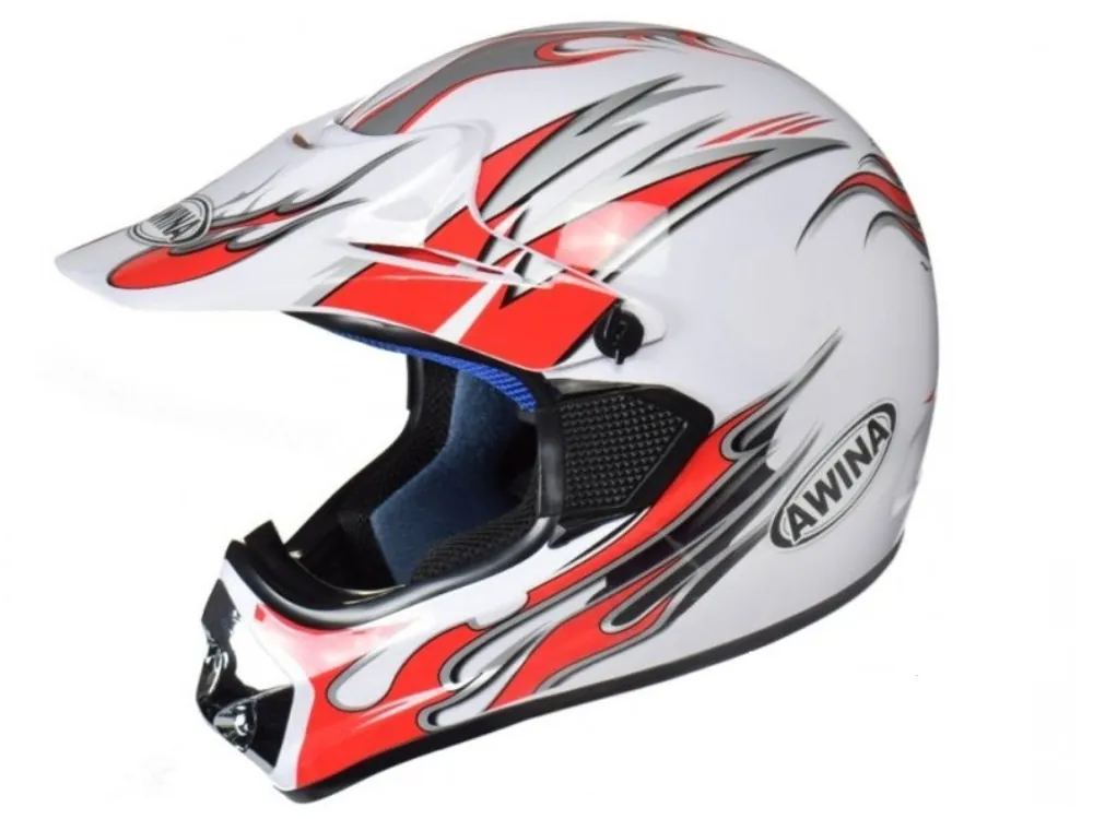 Discount Casca enduro Awina TN8686-30, Alb-Rosu, Marimea S