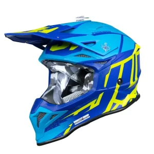 Noutate Casca enduro Just1 J39 Poseidon, Albastru + Galben, Marimea L