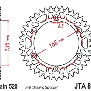 Reducere de preț Pinion transmisie spate JT Sprockets Aluminiu JTA822, 53 dinti