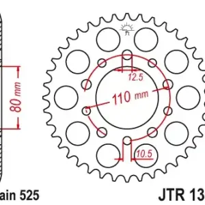 Lichidare de stoc Pinion transmisie spate JT Sprockets JTR1332, 43 dinti