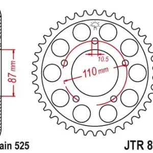 Pinion transmisie spate JT Sprockets JTR807, 44 dinti Preț promoțional