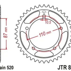 Ultima șansă Pinion transmisie spate JT Sprockets JTR823, 39 dinti