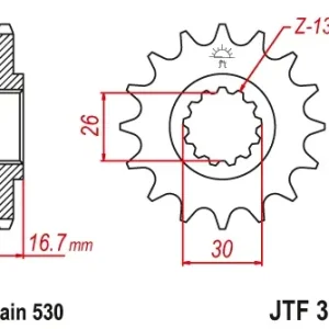 Ieftin Pinion transmisie fata JT Sprockets JTF333, 15 dinti