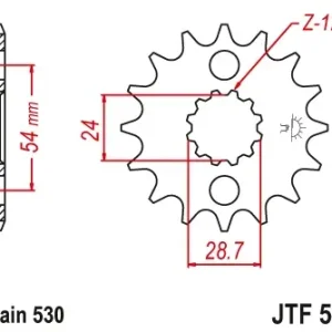 Pinion transmisie fata JT Sprockets JTF517, 17 dinti Lichidare de stoc