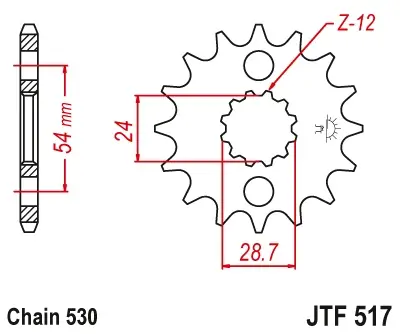 Pinion transmisie fata JT Sprockets JTF517, 17 dinti Lichidare de stoc