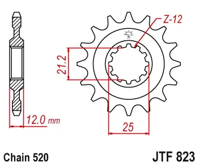 Popular Pinion transmisie fata JT Sprockets JTF823, 13 dinti